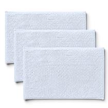 Kit 3 Tapete de Banheiro 38x58cm Antiderrapante Microfibra Bolinha Macarrão Super Macio Abosrvente