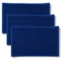 Kit 3 Tapete de Banheiro 38x58cm Antiderrapante Microfibra Bolinha Macarrão Super Macio Abosrvente