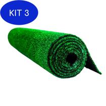 Kit 3 Tapete De Grama Sintética Decortech Bio Grass 12Mm