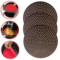 Kit 3 Tapete em Silicone Forro Protetor para Fritadeira Elétrica Airfryer Antiaderente Reutilizável Redondo 24cm - Universal Vendas