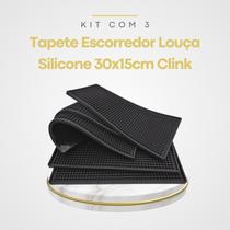 Kit 3 Tapete Escorredor Louça Silicone 30X15Cm Clink