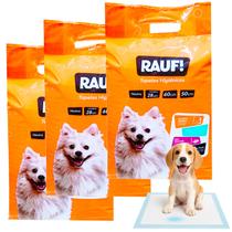 Kit 3 Tapete Higienico Rauf 84Un 60x50cm Absorcao Premium