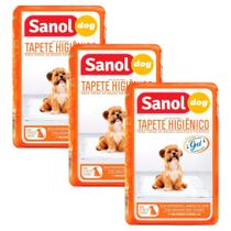 Kit 3 Tapete Higiênico Sanol Dog para Cães Adultos e Filhotes com 7 Unidades
