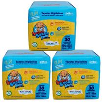 Kit 3 Tapete Higiênico Super Secão Baby Slim Cães 30UN 60X55