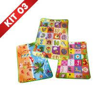 Kit 3 Tapete Infantil Emborrachado Térmico Antiderrapante Dobrável Térmica Tatame Atividades Dia das Crianças