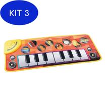 Kit 3 Tapete Musical Piano Educativo Infantil Com 8 Sons