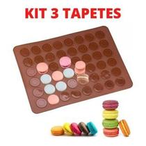 Kit 3 Tapete Para Macaron Silicone 48 Cavidades Bem Casados