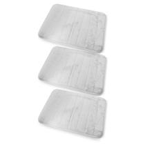 Kit 3 Tapete Soft 60x40 para Banheiro Microfibra Macio Preto Cinza Absorvente Giftutil Capacho