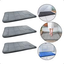 Kit 3 Tapete Soft Banheiro Antiderrapante Secagem Rápida Super Macio Conforto Não Derrapa 40x60cm
