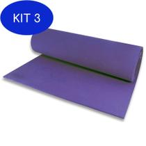 Kit 3 Tapete Yoga Pilates - Yoga Mat 1,80X0,55M - Lilas - Ams Eva