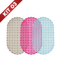 Kit 3 Tapetes Antiderrapantes para Box de Banheiro - PVC Opaco, Alta Durabilidade e Estilo