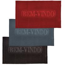 Kit 3 Tapetes Capacho Bem Vindo Antiderrapante 38 X 58 cm