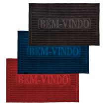 Kit 3 Tapetes Capacho Bem Vindo Antiderrapante 38 X 58 cm