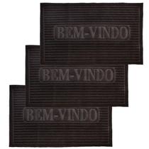 Kit 3 Tapetes Capacho Bem Vindo Antiderrapante 38 X 58 cm Kit 3 Tapetes Capacho Bem Vindo Antiderrapante 38 X 58 cm