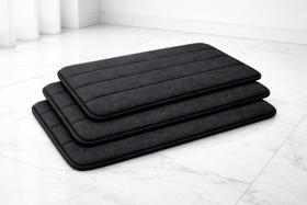 Kit 3 Tapetes de Banheiro Espuma Super Absorvente, Antiderrapante, Secagem Rápida, Veludo Macio, Lavável na Máquina