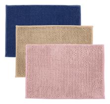 Kit 3 Tapetes De Banheiro Microfibra Bolinha Macio Seca Pés Kit 3 Tapetes De Banheiro Microfibra Bolinha Macio Seca Pés