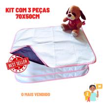 Kit 3 Tapetes Higiênico Lavável Super Absorção 200 Lavagens Kit 3 Tapetes Higiênico Lavável Super Absorção 200 Lavagens