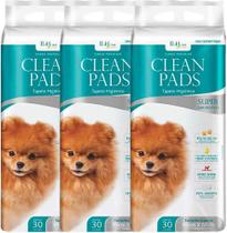 Kit 3 Tapetes Higiênicos Cães Clean Pads C/30 Unidades