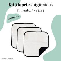 Kit 3 Tapetes Higiênicos Laváveis Impermeável - 45x45 - 200 Lavagens - Sanitário Ecológico para Cães