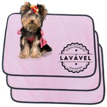 Kit 3 Tapetes Higiênicos Laváveis para Cães de Porte Médio Rosa 70x50cm Kit 3 Tapetes Higiênicos Laváveis para Cães de Porte Médio Rosa 70x50cm