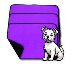 Kit 3 Tapetes Higiênicos Laváveis para Cães de Porte Médio Roxo 70x50cm