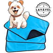 Kit 3 Tapetes Higiênicos para Cães Laváveis Alta Absorção - Medida G 70x50cm - Tapete Sanitário para Cães e Gatos