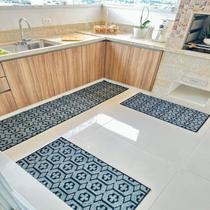 Kit 3 Tapetes Para Cozinha Sala Fácil Limpeza Geométrico