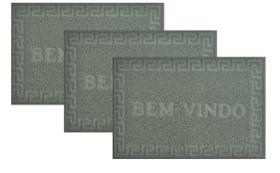 Kit 3 Tapetes Porta Vinyl Bem vindo Niazitex