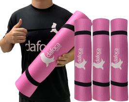 Kit 3 Tapetes Yoga Mat Exercícios DF1030 50x180cm 5mm Rosa Dafoca Sports