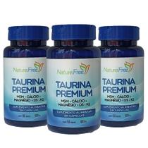 Kit 3 Taurina Premium (MSM + Cálcio + Magnésio + D3 + K2) 90 Cápsulas 600mg - NathurePro