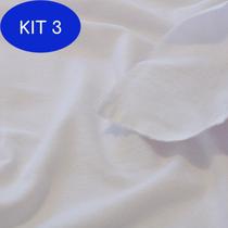 Kit 3 Tecido Flanela De Limpeza 100% Algodao 1,60Mt Largura Branca - Tecidosmodelo