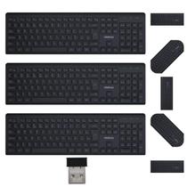 Kit 3 Teclado Sem Fio TSI 50 Intelbras Preto ABNT2 Silencioso 2.4GHz NF Para Empresa