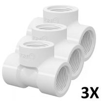 Kit 3 Tee Pvc Roscável 1 (32Mm) Branco Tigre