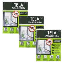 Kit 3 Tela Mosquiteira para Janela Anti-inseto 1,5x1,8 Clink