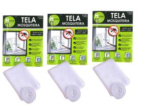 Kit 3 Tela Protetora de Mosquitos, Pernilongos Com tiras autocolantes (1,30m x 1,50m)