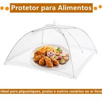 Kit 3 Tela Protetora Mosquiteiro de Alimentos Dobrável Cobertura AntiMoscas, Mosquitos e Insetos para Mesa 4446 cm