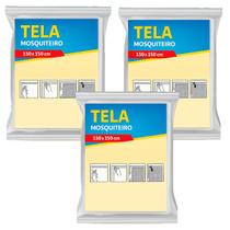 Kit 3 Telas Mosquiteiros Janela 130x150cm com tiras autocolantes