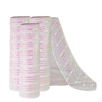 Kit 3 Telas Natal Malha Tule Decorativa Perolada Furta Cor Branco e Rosa 25cm x 5m Fita Premium Kit 3 Telas Natal Malha Tule Decorativa Perolada Furta Cor Branco e Rosa 25cm x 5m Fita Premium