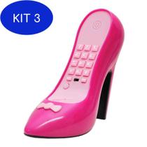 Kit 3 Telefone com Fio Sapato Salto Alto Pink - Hypem