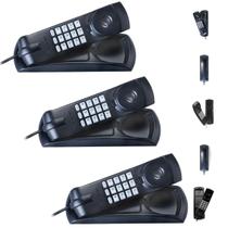Kit 3 Telefones Fixos Gôngola TC20 Intelbras com Fio, Instalação Mesa e Parede, Prático e Resistente