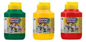 Kit 3 TEMPERA GUACHE Acrilex - 250ml - VERDE AMARELO VERMELHO - 020250511/ 020250505 / 02025507 Kit 3 TEMPERA GUACHE Acrilex - 250ml - VERDE AMARELO VERMELHO - 020250511/ 020250505 / 02025507