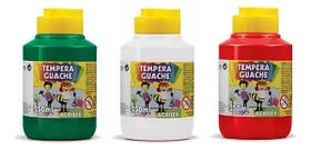 Kit 3 TEMPERA GUACHE Acrilex - 250ml - VERDE BRANCO VERMELHO - 02025511 / 02025519 / 02025507 Kit 3 TEMPERA GUACHE Acrilex - 250ml - VERDE BRANCO VERMELHO - 02025511 / 02025519 / 02025507
