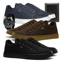 Kit 3 Tênis Casual Sapatenis Masculino Confort + Acessorios Kit 3 Tênis Casual Sapatenis Masculino Confort + Acessorios