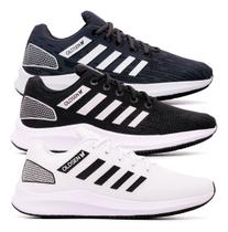 Kit 3 tênis Esportivos Masculino Unissex Academia Caminhada Corrida Confortável Macio Leve