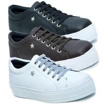 Kit 3 Tênis Feminino Casual Conforto Elastico StarFox Kit 3 Tênis Feminino Casual Conforto Elastico StarFox