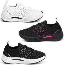 Kit 3 Tênis Feminino Esportivo Casual Treino Academia Caminhada Corrida