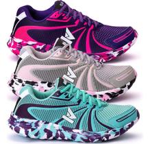 Kit 3 Tênis Feminino Para Correr Treino Confortável Macio