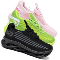kit 3 Tênis Infantil Menina Evoltenn Sola Trança Escolar Rosa e Preto kit 3 Tênis Infantil Menina Evoltenn Sola Trança Escolar Rosa e Preto