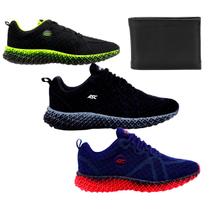 Kit 3 Tênis Masculino Asc Ghost 3 P/ Academia Caminhada Esportivo usar no Dia a Dia + 1 Carteira