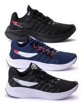 Kit 3 Tenis Masculino Caminhada Academia Treino Confortável Macio Casual Unissex
